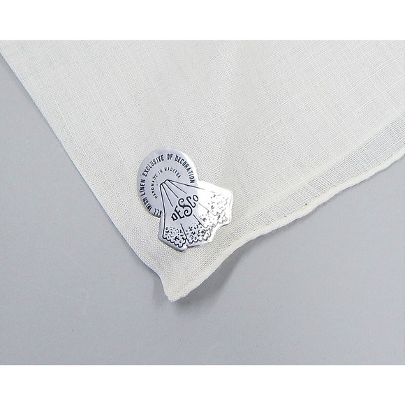 Desco Irish Linen Handkerchief Bridal Hanky Made in Madeira Monogram R Set of 2 - Picture 9 of 12